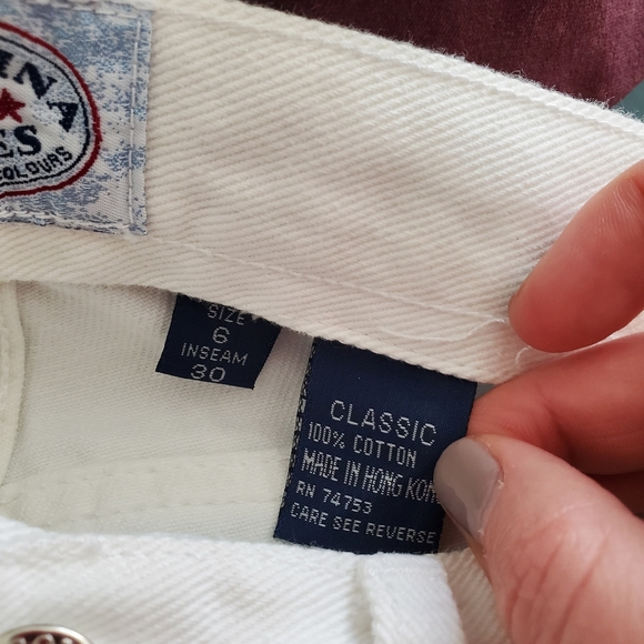 Carolina Blues white pants slim fit branded size 6 100% cotton - Picture 8 of 8